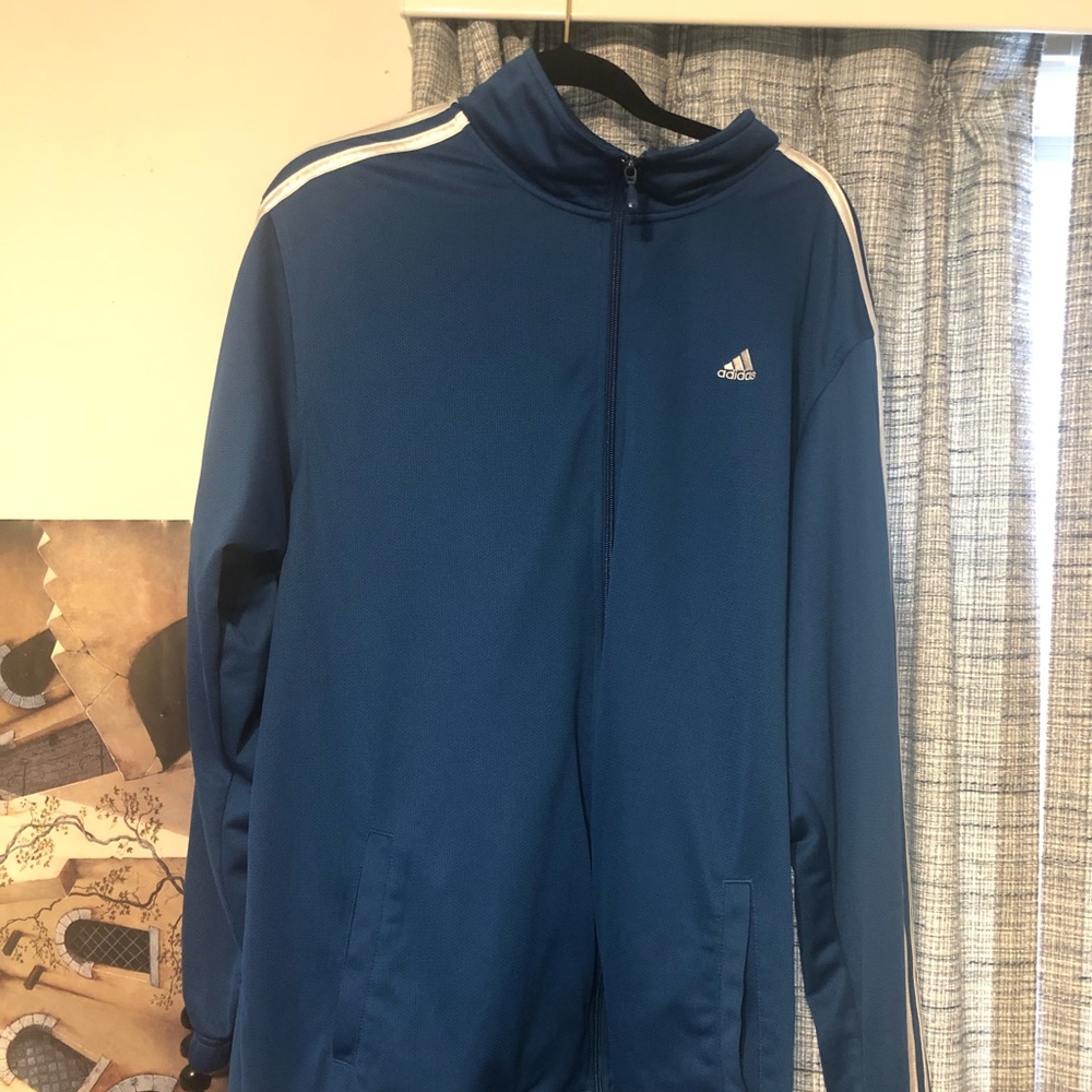 !Staple piece! Blue adidas track jacket